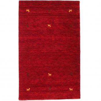 RugVista Alfombra Gabbeh Dos Líneas - Color Rojo 100x160