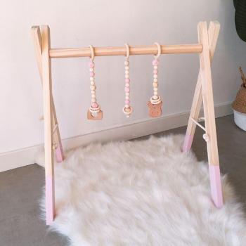 Nordic Cartoon Solid Wood Kids Exercise Rack