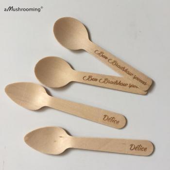 Mini cuillères en bois pour anniversaire