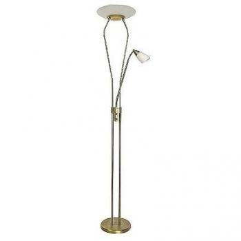 Fabrilamp Pie De Salón Wolf 18w+5w 4000k Cuero Con Lector Intensidad Regulable