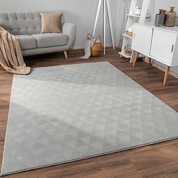 Alfombra Salon De Habitacion Pelo Corto Motivo Boho Chic Nordica Antideslizante 120x160 cm, Grigio 2 - Paco Home