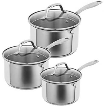 Kuhn Rikon Allround Plus Stainless Steel Induction Safe 3-Piece Saucepan Set