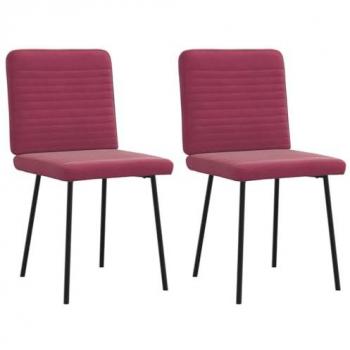 Conjunto de sillas de comedor con tapizado en terciopelo rojo intenso
