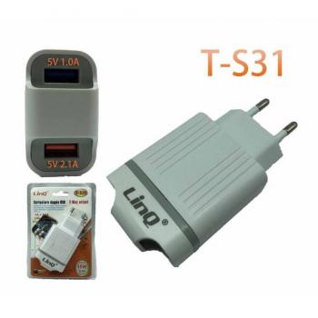 Alimentatore Doppio USB 1A + 2.1A 5V 15W T-s31