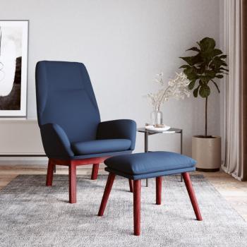 VidaXL Entspannungssessel mit Hocker Blau Stoff