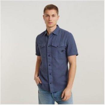 G-Star Camisa Marina Slim XS Casual Algodón Manga Corta 2024 Outlet