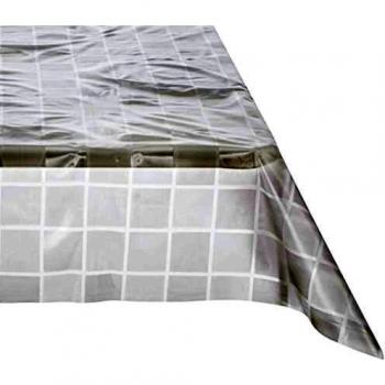 DOUCEUR D'INTERIEUR Nappe imprimée mosaique Décor line Cristal 140x240 cm blanc