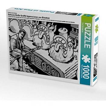 CALVENDO Puzzle Schwarz Weiße Graffiti Bielefeld 1000 Teile