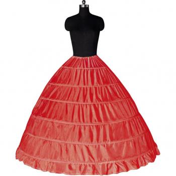 Sous‑jupe crinoline à six crochets, blanche et abordable