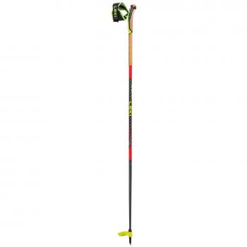 Leki Alpino Mezza Race Ski Poles 130 cm - Unisex Bright Red/Black/Neon Yellow