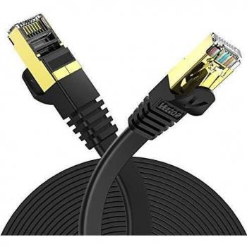 Veetop CAT 7 RJ45 Plat | Câble ethernet LAN,STP Vitesse 10 Go/s - 15m