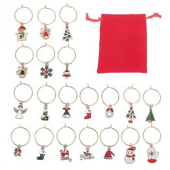 Marqueurs de boisson de Noël multicolores 20 pcs