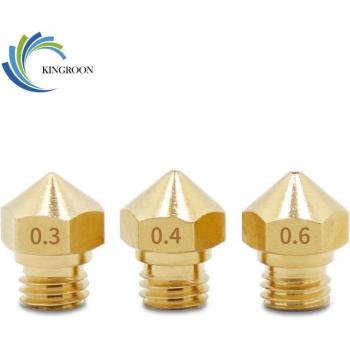 5pcs MK10 Copper Nozzles 0.2mm 0.3mm 0.4mm 0.6mm 0.8mm M7 Thread for 3D Printers
