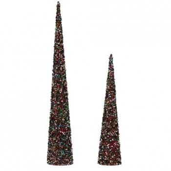 Krist+-Decoração de Natal Cones Lantejoulas Azul Fúcsia Plástico