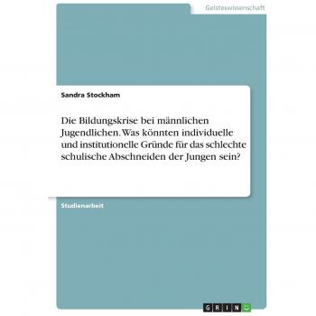 Die Bildungskrise bei männlichen Jugendlichen. Was könnten individuelle und institutionelle Gründe für das schlechte schulische Abschneiden der Jungen sein?
