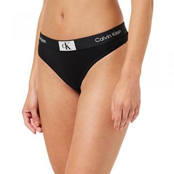 Stringi Calvin Klein CK96 z elastycznym paskiem z logo, model 'MODERN THONG', kolor czarny, rozmiar XL