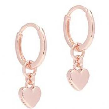 Ted Baker Rose Gold Heart Huggie Hoops