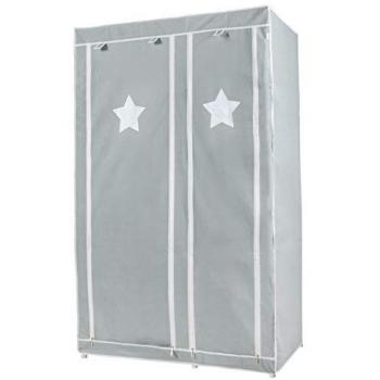 Armoire de Rangement en Tissu Little Stars 175 cm - Gris