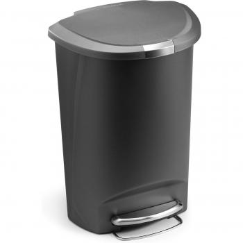 SimpleHuman 50L Grey Plastic Semi-Round Pedal Bin