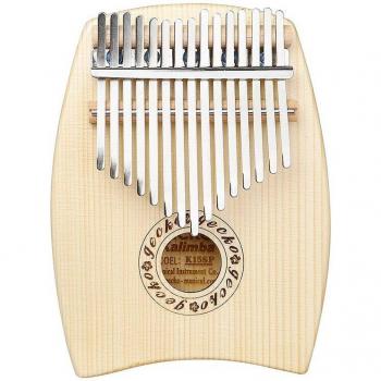 Kalimba 15 Keys Spruce Wood Thumb Piano with Hammer and Gloves