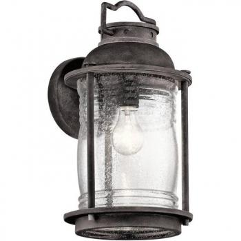 Elstead Lighting Ashland Bay 1 Light Large Outdoor Wall Lantern Zinc IP44, E27