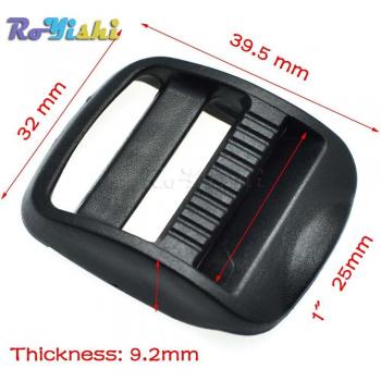 1 Plastic Ladder Lock Slider Buckle Black for Backpack Straps