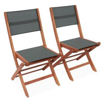 SWEEEK Wooden Garden Chairs Set