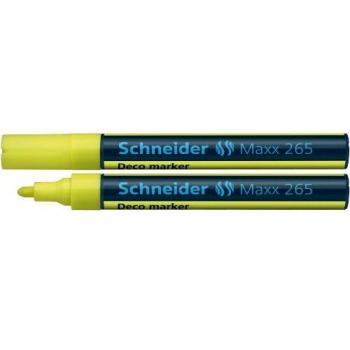 Schneider Maxx 265 Odourless Liquid Chalk Marker Yellow Bullet Tip 2mm-3mm Line Width Pack of 10