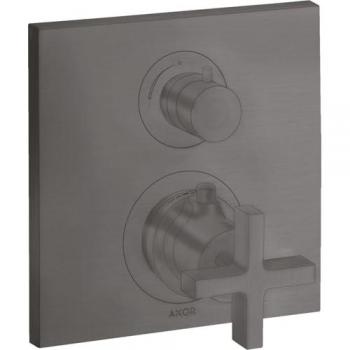 Axor Hansgrohe Citterio Termostato Empotrado con Válvula de Cierre – 1 Consumidor, Brushed Black Chrome