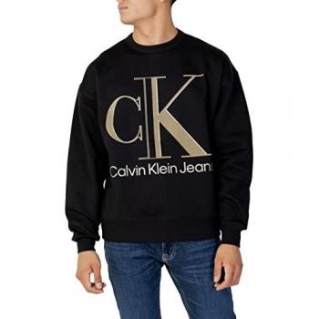 Felpa Calvin Klein Senza Cappuccio Uomo Jeans High Shine Nero J30J320845