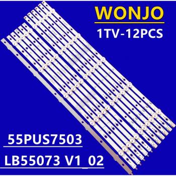 12 PCS LED backlight strip for 55PUS6162