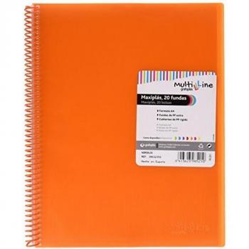 Maxiplas Carpeta 20 Fundas Naranja