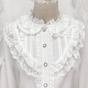 Soft Girl Kawaii White Stand Collar Shirt