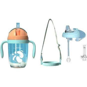 Botella de agua 3 en 1 para niños, taza antichoques con caño y popote, a prueba de fugas N84E