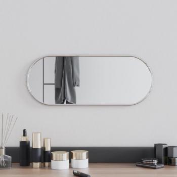 VidaXL Espejo de pared ovalado plateado 50x20 cm