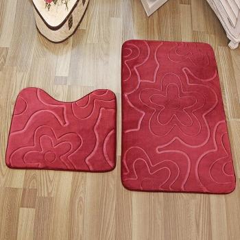 Comfort Foam Bathroom Rug Set - 2 Non-Slip Mats