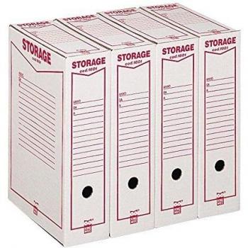 Scatola archivio Storage - A4 - 8,5 x 31,5 x 22,3 cm - bianco e rosso - 1601 Esselte Dox