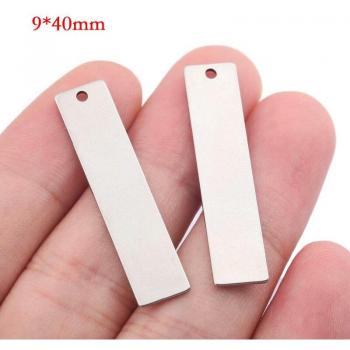 Charm Colgante Plano de Acero Inoxidable - 20 Piezas