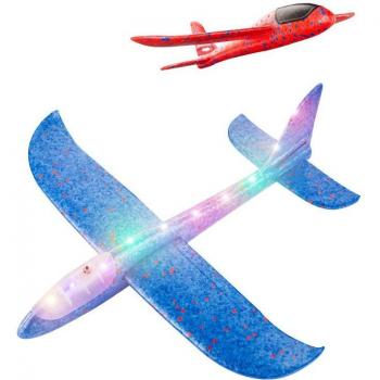 Avion en mousse à lancer avec effet lumineux