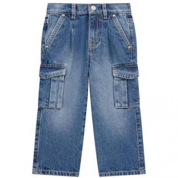 Giacca cargo in denim rigido per bambine GUESS Indigo