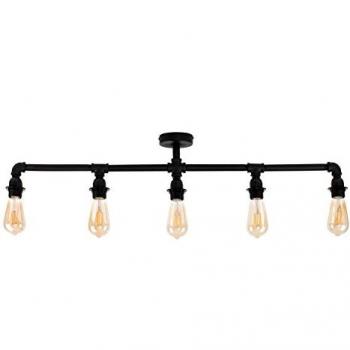 Satin Black 5-Way Industrial Bar Light