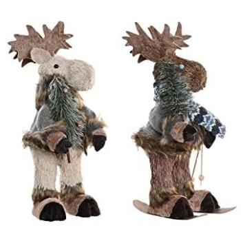 Statua di Renna Invernale DKD Home Decor – 2 Pezzi