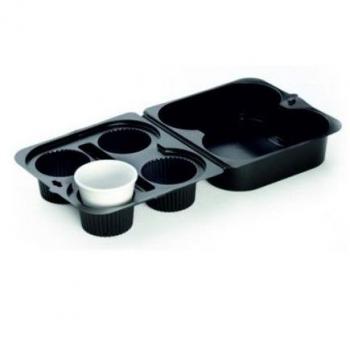 Koffepak contenitore caffè d'asporto nero 4 posti 45pz