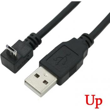 Hoch Nieder Links Rechts Abgewinkelt 90 Grad USB Mikro USB Männlich zu USB Männlich Daten Aufladen Verbinder Kabel 0.5m
