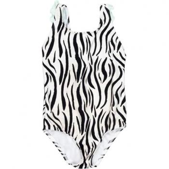 Bunt gestreifter Maillot für junge Schwimmerinnen