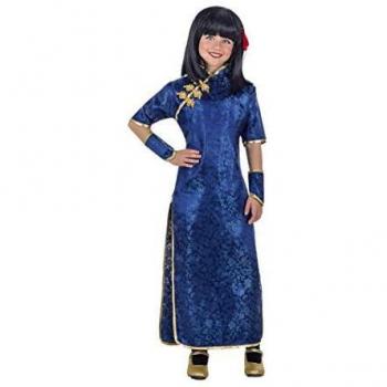 Disfraz de Qi-pao China Azul para niña