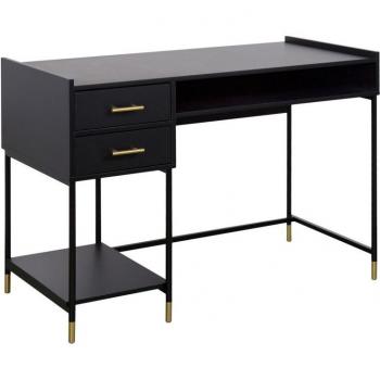 ATMOSPHERA CRÉATEUR D'INTÉRIEUR - Scrivania a 2 cassetti tedy nera l110cm