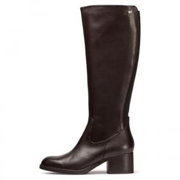 Santafé Botas de cuero alto 3 cm - Color marrón
