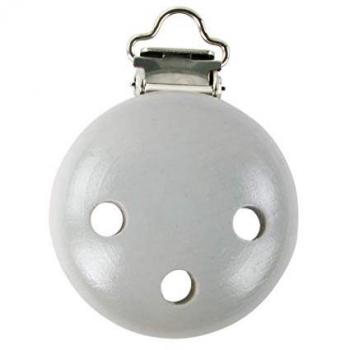 Attache tétine en bois FSC 100% gris clair 37 mm