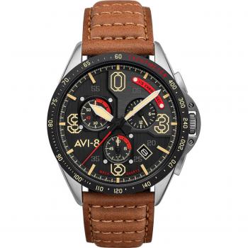 AVI-8 P-51 Mustang Blakeslee Chronograph Bronze Oak Quartz AV-4077-02 Mens Watch